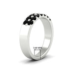 Load image into Gallery viewer, gold-double-rows-0.75-ct-black-diamond-wedding-ring-in-white-gold-FD11382BGBLACKANGLE2-0.75CT-NL-WG-HW