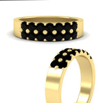 Load image into Gallery viewer, gold-double-rows-0.75-ct-black-diamond-wedding-ring-in-yellow-gold-FD11382BGBLACKANGLE3-0.75CT-NL-YG