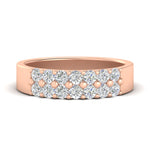 Load image into Gallery viewer, gold-double-rows-0.75-ct-diamond-wedding-ring-in-rose-gold-FD11382B-0.75CT-NL-RG
