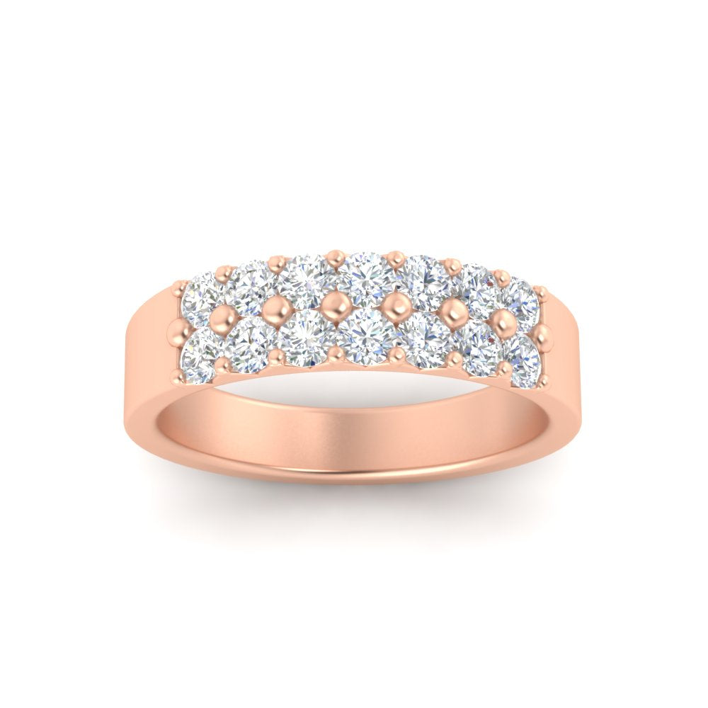gold-double-rows-0.75-ct-diamond-wedding-ring-in-rose-gold-FD11382BANGLE5-0.75CT-NL-RG