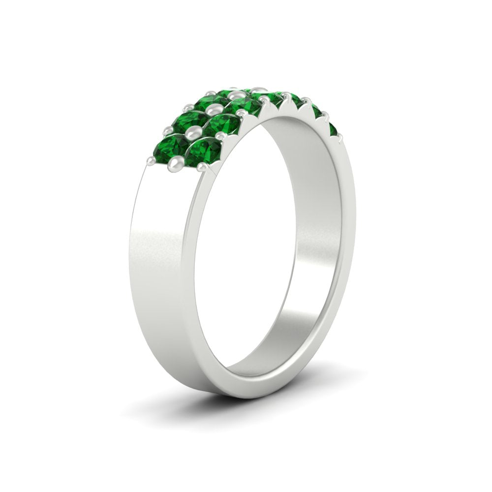 gold-double-rows-0.75-ct-emerald-wedding-ring-in-white-gold-FD11382BGEMGRANGLE2-0.75CT-NL-WG