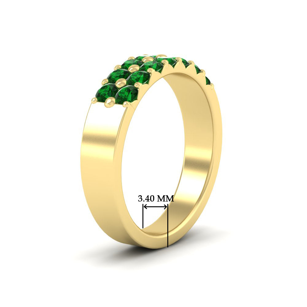 gold-double-rows-0.75-ct-emerald-wedding-ring-in-yellow-gold-FD11382BGEMGRANGLE2-0.75CT-NL-YG-HW