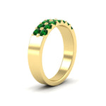 Load image into Gallery viewer, gold-double-rows-0.75-ct-emerald-wedding-ring-in-yellow-gold-FD11382BGEMGRANGLE2-0.75CT-NL-YG