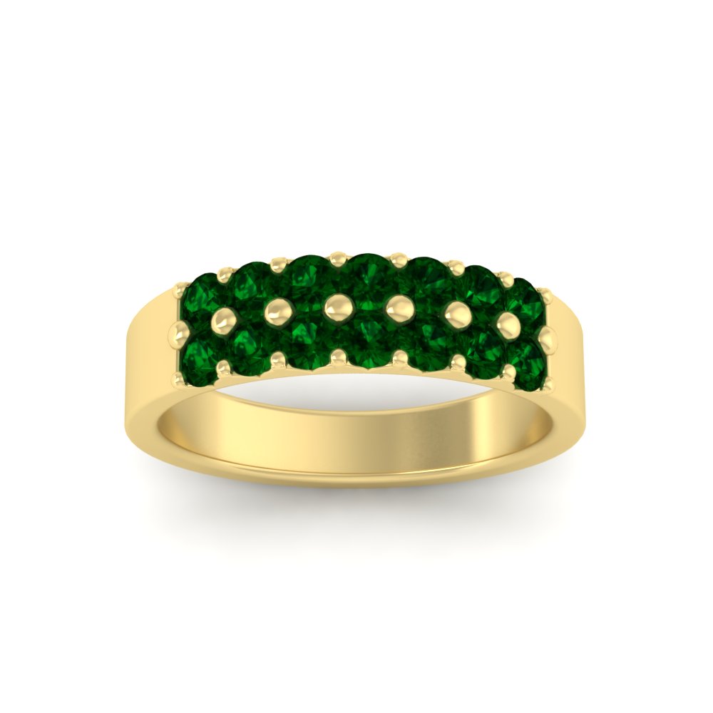 gold-double-rows-0.75-ct-emerald-wedding-ring-in-yellow-gold-FD11382BGEMGRANGLE5-0.75CT-NL-YG