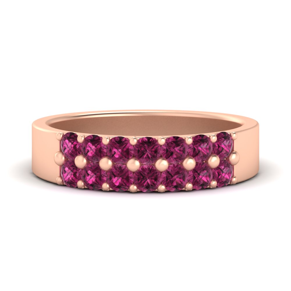gold-double-rows-0.75-ct-pink-sapphire-wedding-ring-in-rose-gold-FD11382BGSADRPI-0.75CT-NL-RG
