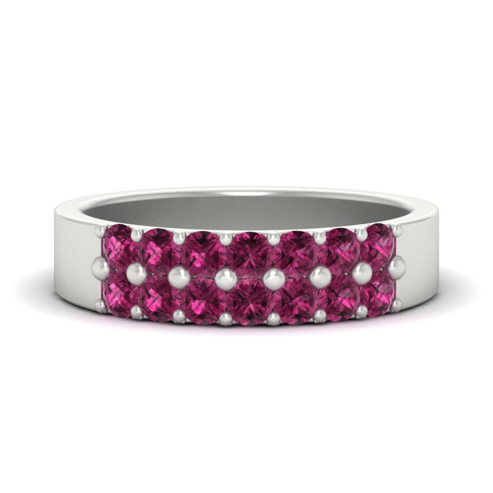 gold-double-rows-0.75-ct-pink-sapphire-wedding-ring-in-white-gold-FD11382BGSADRPI-0.75CT-NL-WG