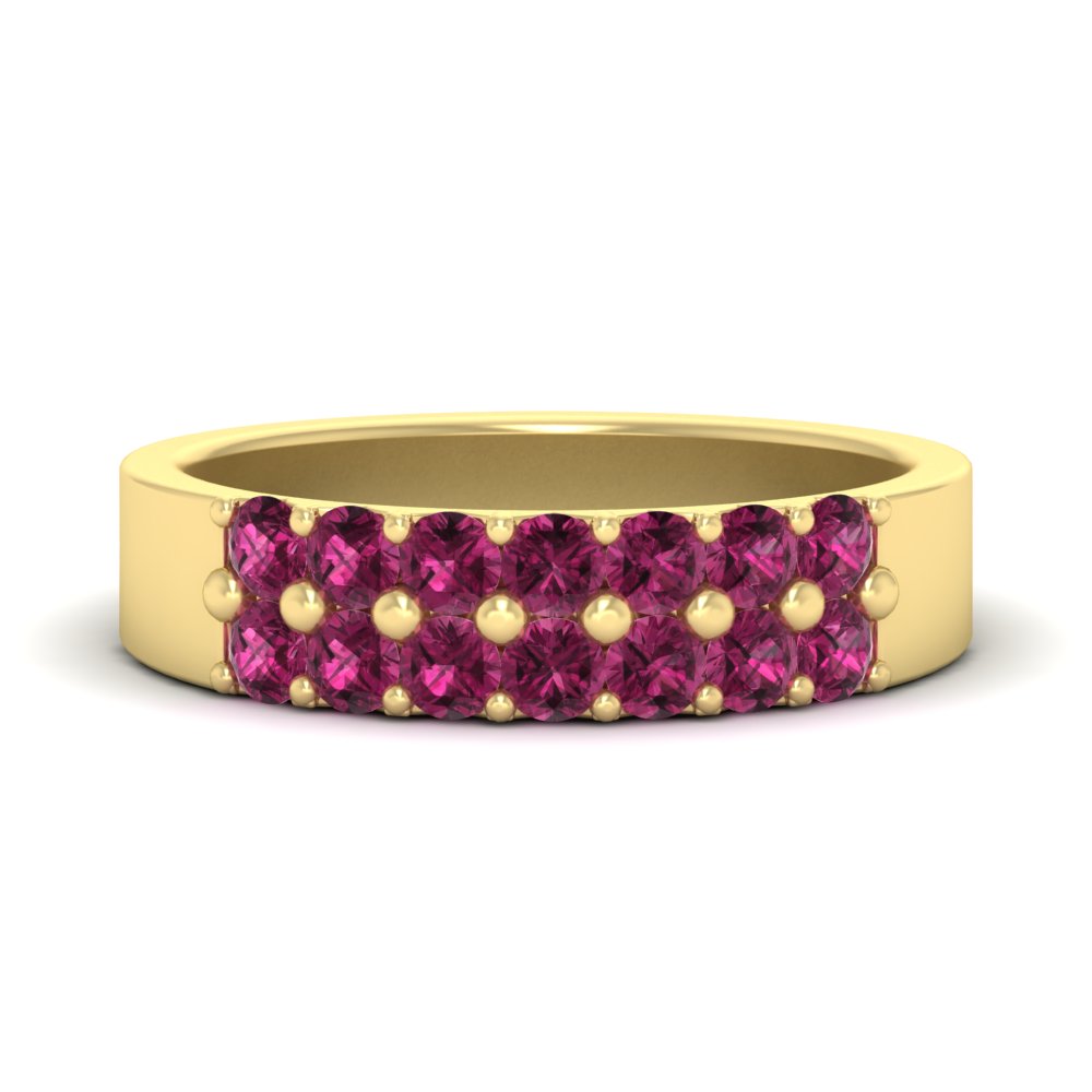 gold-double-rows-0.75-ct-pink-sapphire-wedding-ring-in-yellow-gold-FD11382BGSADRPI-0.75CT-NL-YG