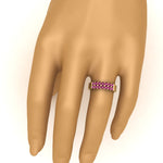 Load image into Gallery viewer, gold-double-rows-0.75-ct-pink-sapphire-wedding-ring-in-yellow-gold-FD11382BGSADRPIHAND-0.75CT-NL-YG