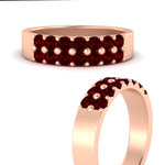 Load image into Gallery viewer, gold-double-rows-0.75-ct-ruby-wedding-ring-in-rose-gold-FD11382BGRUDRANGLE3-0.75CT-NL-RG