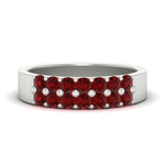 Load image into Gallery viewer, gold-double-rows-0.75-ct-ruby-wedding-ring-in-white-gold-FD11382BGRUDR-0.75CT-NL-WG