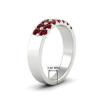 Load image into Gallery viewer, gold-double-rows-0.75-ct-ruby-wedding-ring-in-white-gold-FD11382BGRUDRANGLE2-0.75CT-NL-WG-HW