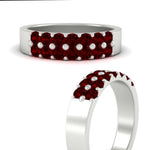 Load image into Gallery viewer, gold-double-rows-0.75-ct-ruby-wedding-ring-in-white-gold-FD11382BGRUDRANGLE3-0.75CT-NL-WG