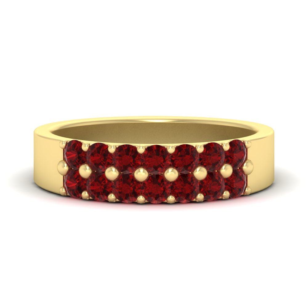 gold-double-rows-0.75-ct-ruby-wedding-ring-in-yellow-gold-FD11382BGRUDR-0.75CT-NL-YG