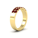 Load image into Gallery viewer, gold-double-rows-0.75-ct-ruby-wedding-ring-in-yellow-gold-FD11382BGRUDRANGLE2-0.75CT-NL-YG