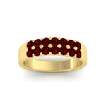 Load image into Gallery viewer, gold-double-rows-0.75-ct-ruby-wedding-ring-in-yellow-gold-FD11382BGRUDRANGLE5-0.75CT-NL-YG