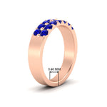 Load image into Gallery viewer, gold-double-rows-0.75-ct-sapphire-wedding-ring-in-rose-gold-FD11382BGSABLANGLE2-0.75CT-NL-RG-HW