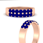 Load image into Gallery viewer, gold-double-rows-0.75-ct-sapphire-wedding-ring-in-rose-gold-FD11382BGSABLANGLE3-0.75CT-NL-RG