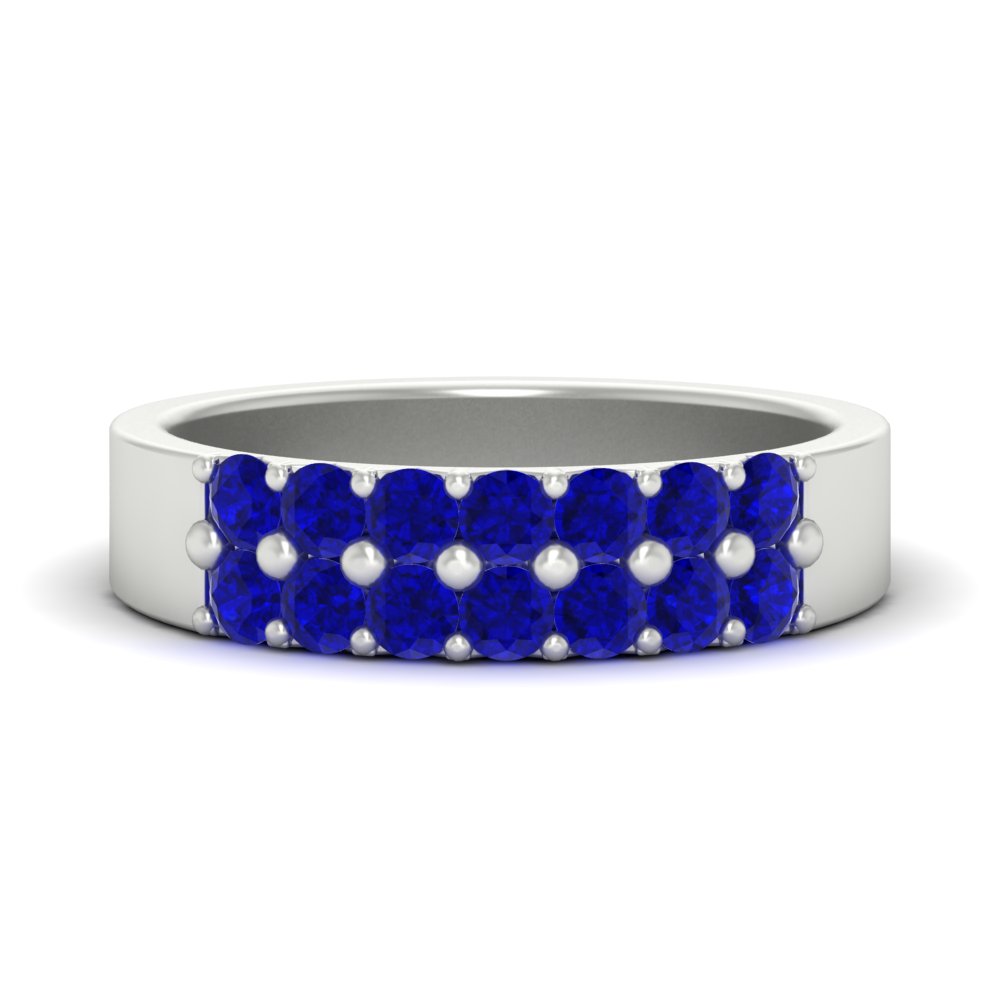 gold-double-rows-0.75-ct-sapphire-wedding-ring-in-white-gold-FD11382BGSABL-0.75CT-NL-WG