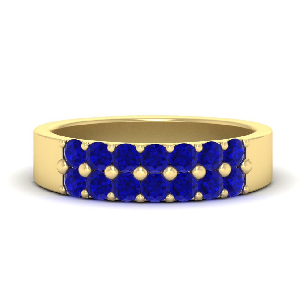 gold-double-rows-0.75-ct-sapphire-wedding-ring-in-yellow-gold-FD11382BGSABL-0.75CT-NL-YG