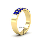 Load image into Gallery viewer, gold-double-rows-0.75-ct-sapphire-wedding-ring-in-yellow-gold-FD11382BGSABLANGLE2-0.75CT-NL-YG-HW