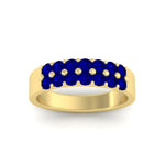 Load image into Gallery viewer, gold-double-rows-0.75-ct-sapphire-wedding-ring-in-yellow-gold-FD11382BGSABLANGLE5-0.75CT-NL-YG