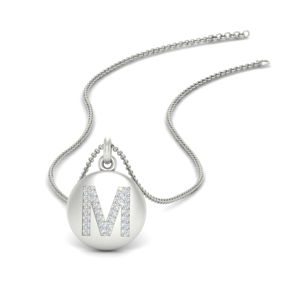 Initial Diamond Disc Pendant