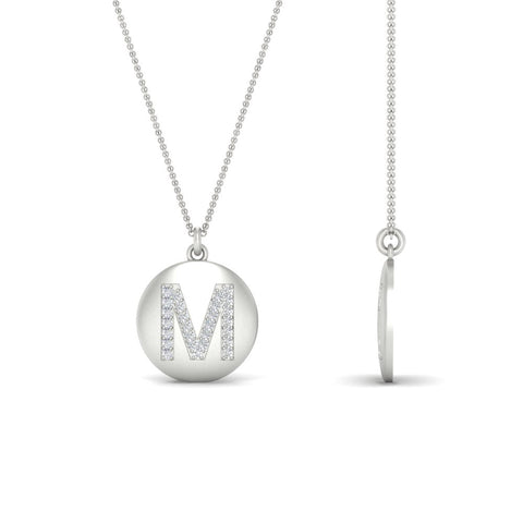 Initial Diamond Disc Pendant