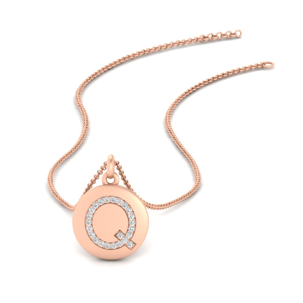 Initial Diamond Disc Pendant
