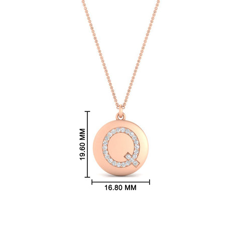 Initial Diamond Disc Pendant