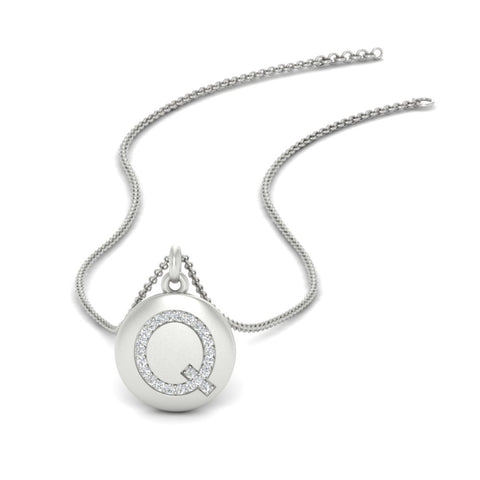 Initial Diamond Disc Pendant