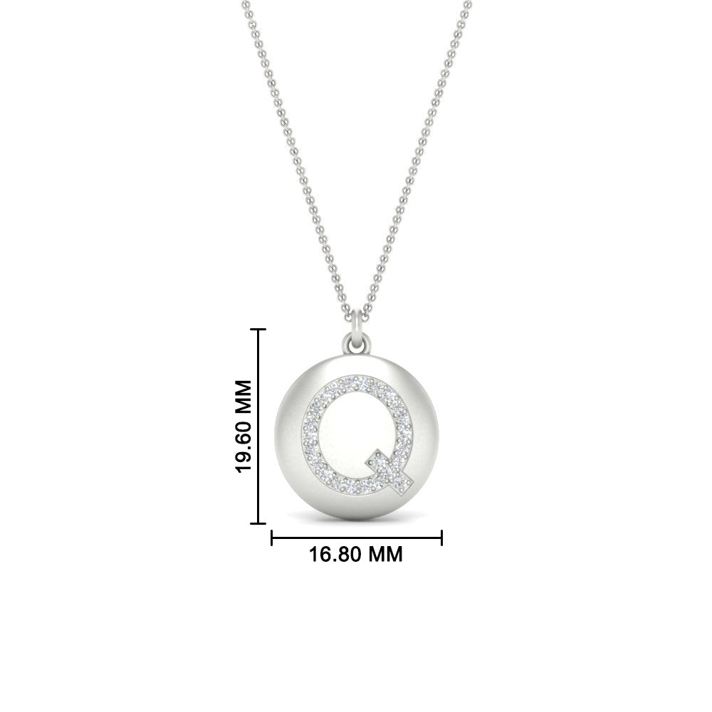 Initial Diamond Disc Pendant