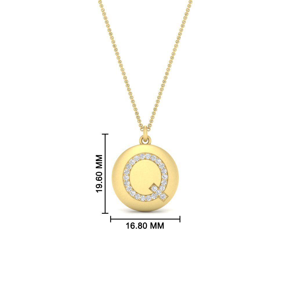 Initial Diamond Disc Pendant