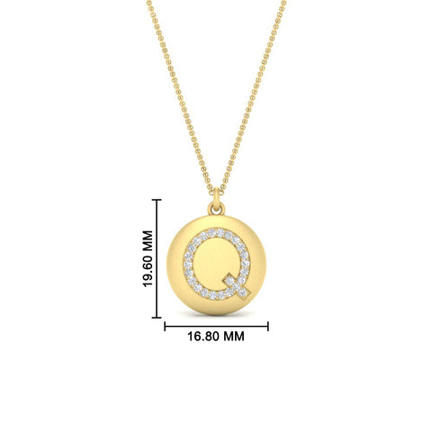 Initial Diamond Disc Pendant