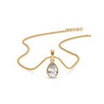Load image into Gallery viewer, Bezel Pear Water Drop Solitaire Pendant
