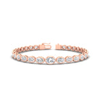 Load image into Gallery viewer, graduated-bezel-oval-east-west-tennis-bracelet-in-rose-gold-fdbrc11733sleep-nl-rg.jpg?v=1776313785