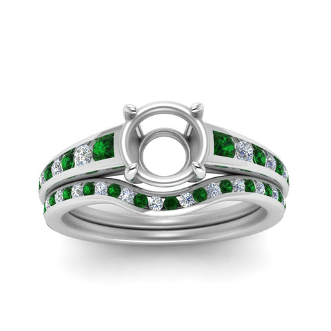 graduated-channel-semi-mount-diamond-wedding-set-with-emerald-in-FD122866SMGEMGR-NL-WG