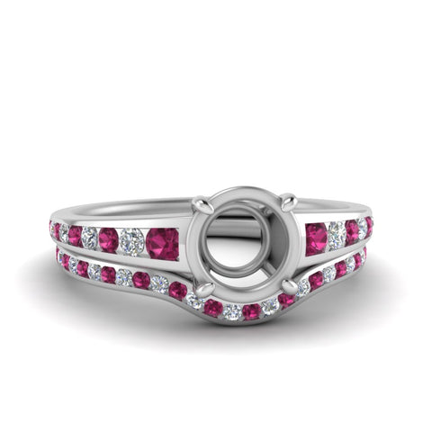 graduated-channel-semi-mount-diamond-wedding-set-with-pink-sapphire-in-FD122866SMGSADRPI-NL-WG