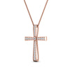 Load image into Gallery viewer, graduated-diamond-cross-pendant-necklace-in-rose-gold-FDPD10815-ANGLE2-NL-RG