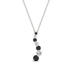 Load image into Gallery viewer, graduated-diamond-pendant-with-black-diamond-in-FDPD1704ROGBLACK-1.00CT-NL-WG