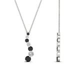 Load image into Gallery viewer, graduated-diamond-pendant-with-black-diamond-in-FDPD1704ROGBLACK-1.00CT-NL-WG