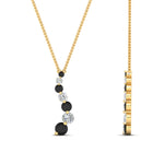 Load image into Gallery viewer, graduated-diamond-pendant-with-black-diamond-in-FDPD1704ROGBLACK-1.00CT-NL-YG