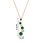 Load image into Gallery viewer, graduated-diamond-pendant-with-emerald-in-FDPD1704ROGEMGR-1.00CT-NL-RG