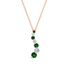 Load image into Gallery viewer, graduated-diamond-pendant-with-emerald-in-FDPD1704ROGEMGR-1.00CT-NL-RG