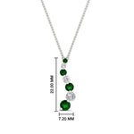 Load image into Gallery viewer, graduated-diamond-pendant-with-emerald-in-FDPD1704ROGEMGR-1.00CT-NL-WG