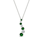 Load image into Gallery viewer, graduated-diamond-pendant-with-emerald-in-FDPD1704ROGEMGR-1.00CT-NL-WG