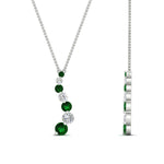 Load image into Gallery viewer, graduated-diamond-pendant-with-emerald-in-FDPD1704ROGEMGR-1.00CT-NL-WG