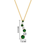 Load image into Gallery viewer, graduated-diamond-pendant-with-emerald-in-FDPD1704ROGEMGR-1.00CT-NL-YG