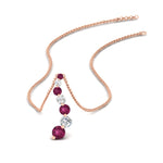 Load image into Gallery viewer, graduated-diamond-pendant-with-pink-sapphire-in-FDPD1704ROGSADRPI-1.00CT-NL-RG