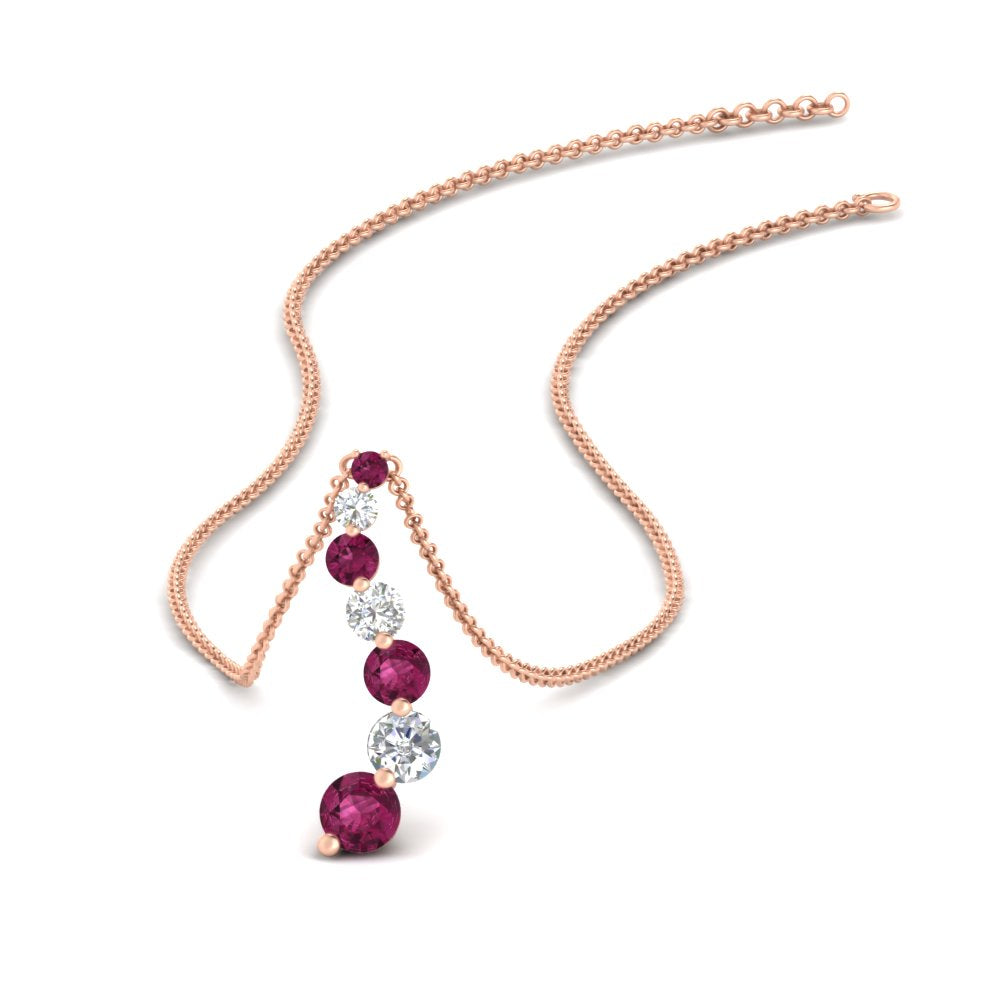 graduated-diamond-pendant-with-pink-sapphire-in-FDPD1704ROGSADRPI-1.00CT-NL-RG