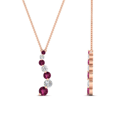 graduated-diamond-pendant-with-pink-sapphire-in-FDPD1704ROGSADRPI-1.00CT-NL-RG